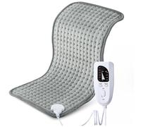 Tappetino Riscaldante XXXL per Alleviare Il Mal di Schiena, Extra Large 43x84 cm, Tappetino Riscaldante Portatile per Collo, Crampi, con 6 Regolatori di Temperatura,Grigio,17"x33"/43 * 84cm