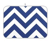Tappetino riutilizzabile a righe blu navy 18 x 24 rettangolare grande scolapiatti tappetino decorativo per la casa essenziale