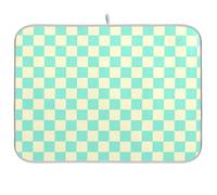 Tappetino riutilizzabile a scacchiera giallo-verde 18 x 24 rettangolare grandi stuoie di asciugatura per piatti in microfibra decorativo per la casa essenziale