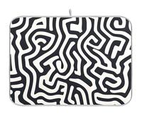 Tappetino riutilizzabile bianco nero a righe 45,7 x 61 cm rettangolare grande scolapiatti decorativo per la casa essenziale