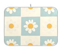 Tappetino riutilizzabile blu a quadri margherita 45,7 x 61 cm rettangolare grande asciugatura opaco decorativo per la casa essenziale