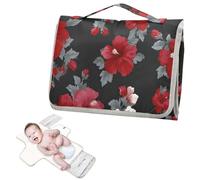 Tappetino riutilizzabile impermeabile con tasca in tessuto Corea ibisco cremisi fasciatoio per fasciatoio neonato kit da viaggio cambiadores de pa?ales para Bebes
