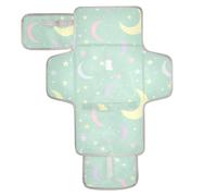 Tappetino riutilizzabile impermeabile con tasca in tessuto da viaggio fasciatoio per neonati per mamme, papà, luna pastello colorata