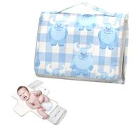 Tappetino riutilizzabile impermeabile con tasca in tessuto mostri a quadretti blu pastello da viaggio fasciatoio per bambino per mamme, papà cambiador de pa?ales para Bebes