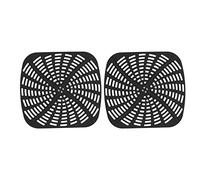 Tappetino riutilizzabile in silicone per friggitrice, antigraffio, antiaderente, lavabile in lavastoviglie per il cestello della friggitrice ad aria Foodi AG301, 2 pezzi 22,2x20,7 (Negra)