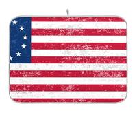 Tappetino riutilizzabile in stile vintage con bandiera Betsy Ross, 18 x 24 cm, rettangolare, grandi scolapiatti per bancone della cucina, decorazione per la casa essenziale