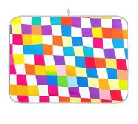 Tappetino riutilizzabile per asciugare i piatti a quadri arcobaleno 18 x 24 rettangolare grande tappetino da cucina decorativo per la casa essenziale