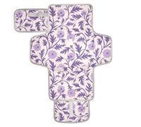 Tappetino riutilizzabile per pannolini con tasca in tessuto, fasciatoio da viaggio per ragazza e ragazzo, elegante lavanda floreale