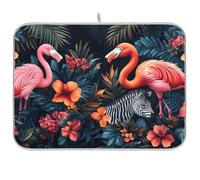 Tappetino riutilizzabile per scolapiatti con animali selvatici della giungla tropicale, 18 x 24 cm, rettangolare, grande accessorio da cucina per piano di lavoro, decorazione per la casa essenziale