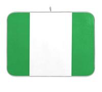 Tappetino riutilizzabile per scolapiatti con bandiera della Nigeria, 45,7 x 61,7 cm, rettangolare, grande, per piatti decorativi per la casa