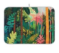 Tappetino riutilizzabile per scolapiatti tropicale della foresta pluviale verde 45,7 x 61 cm rettangolare grande tappetino da cucina decorativo per la casa essenziale