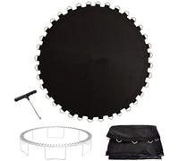 Tappetino rotondo di sicurezza per trampolino con anelli a V e strumento a molla, adatto per tappeti da 1,8 m a 4,9 m, resistente alle intemperie, per una maggiore protezione e sicurezza