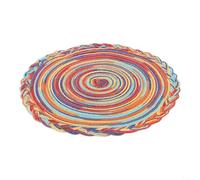 Tappetino rotondo in cotone, 36 cm, progettato per tavoli da pranzo, resistente al calore, lavabile, per proteggere il tavolo e controllare lo slittamento (colore nero)