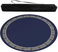 Tappetino rotondo per mahjong, Tappetino da tavolo for Mahjong e gioco circolare con borsa for il trasporto, confezione da 2, multicolore, diverse misure(Blue,37.4x37.4 in)