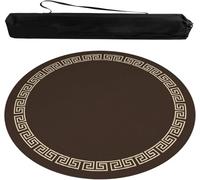 Tappetino rotondo per mahjong, Tappetino da tavolo for Mahjong e gioco circolare con borsa for il trasporto, confezione da 2, multicolore, diverse misure(Brown,27.56x27.56 in)