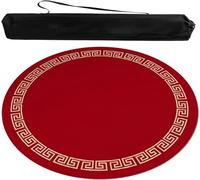 Tappetino rotondo per mahjong, Tappetino da tavolo for Mahjong e gioco circolare con borsa for il trasporto, confezione da 2, multicolore, diverse misure(Red,33.46x33.46 in)