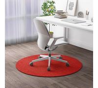 Tappetino rotondo per sedia da ufficio, tappeto per pavimenti in legno, protezione per il pavimento dell'ufficio, per sedie a rotelle da gaming, antiscivolo, per la casa (rosso, 80 cm)