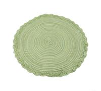 Tappetino rotondo per tavoli da pranzo in tessuto di cotone resistente al calore, protegge le superfici e aiuta la stabilità dei piatti (verde)