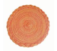 Tappetino rotondo per tavoli da pranzo in tessuto di cotone resistente al calore, protegge le superfici e favorisce la stabilità dei piatti (arancione)