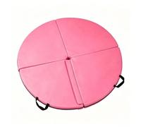 Tappetino rotondo pieghevole per pole dance con rivestimento in PU | Tappetino di sicurezza versatile per pole dance, ginnastica, cerchio aereo, con foro centrale, rosa