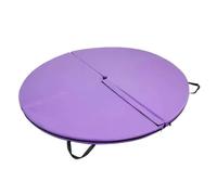 Tappetino rotondo pieghevole per pole dance con rivestimento in PU | Tappetino di sicurezza versatile per pole dance, ginnastica, cerchio aereo, con foro centrale, rosa