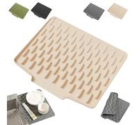 Tappetino salva-goccia in silicone per piano di lavoro, resistente al calore e antiscivolo, per asciugatura senza gocciolamento, tappetino scolapiatti in silicone con bordo di scarico inclinato