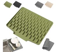 Tappetino salva-goccia in silicone per piano di lavoro, resistente al calore e antiscivolo, per asciugatura senza gocciolamento, tappetino scolapiatti in silicone con bordo di scarico inclinato