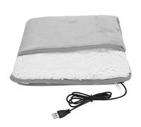 Tappetino Scaldapiedi, Riscaldamento USB, Piastra Riscaldante Rimovibile, Scaldapiedi Invernale, Uso Ufficio Domestico, Realizzato in Velluto e Finta Lana, 30 X 29 Cm