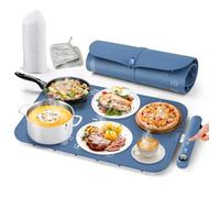 Tappetino Scaldavivande Elettrico, Pieghevole Vassoio Riscaldante Elettrico, 6 Temperature Regolabili & Timer, Scalda Vivande Portatile elettrico per Feste, Eventi e Cene Domestiche, 60x37cm