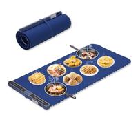Tappetino Scaldavivande Vassoio Riscaldante Extra Large 80 * 38cm, 9 Temperatura Regolabile e 6 Timer, Scalda Vivande Portatile Pieghevole per Buffet Feste e Cene Domestiche