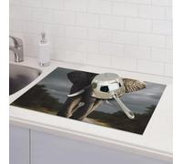 Tappetino scolapiatti 3D a forma di elefante per bancone della cucina, assorbente in microfibra, reversibile, lavabile, 45,7 x 61 cm, per decorare la casa, la cucina, la sala da pranzo, l'ufficio