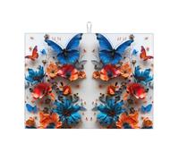 Tappetino scolapiatti 3D a forma di farfalla, in microfibra, grande, per bancone della cucina, super assorbente, facile da pulire, 45,7 x 61,7 cm