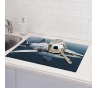 Tappetino scolapiatti 3D a forma di pesce squalo per bancone della cucina, in microfibra, assorbente, reversibile, lavabile, 45,7 x 61 cm, per decorare la casa, la cucina, la sala da pranzo, l'ufficio