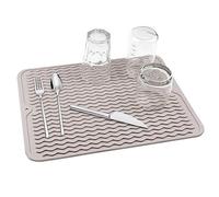 Tappetino scolapiatti, 40×30cm sottobicchieri in silicone per cucina lavello, antiscivolo e resistente al calore, marrone grigiastro