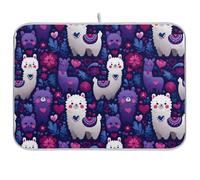 Tappetino Scolapiatti 41X46CM, Anime Llama Pattern Tappetino Macchina Caffe Antiscivolo Tappetini Per Asciugare Altamente Assorbente Tappetini Lavello Per Cucina Accessori Da Tavolo Bancone