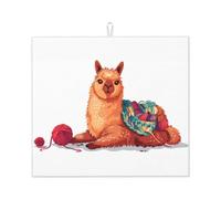 Tappetino Scolapiatti 41X46CM, Cozy Knitting Llama Tappetini Per Asciugare Multifunzione Tappetino Macchina Caffe Antiscivolo Tappetini Lavello Per Accessori Da Tavolo Caffettiera Cucina