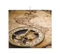 Tappetino Scolapiatti 41X46CM, Old Map Ancient World Wheel Compass Tappetini Per Asciugare Resistente Calore Tappetino Macchina Caffe Multifunzione Tappetini Lavello Per Cucina Bancone