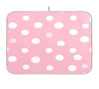 Tappetino Scolapiatti 41X46CM, Pink White Polka Dots Tappetini Per Asciugare Resistente Calore Tappetino Macchina Caffe Multifunzione Tappetini Lavello Per Cucina Accessori Da Tavolo Bancone