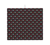 Tappetino Scolapiatti 41X46CM, Red And White Polka Dots Tappetini Per Asciugare Antiscivolo Tappetino Macchina Caffe Resistente Calore Tappetini Lavello Per Caffettiera Cucina