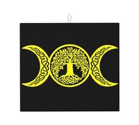Tappetino Scolapiatti 41X46CM, Triple Moon Goddess Wiccan Tree Of Life Black Tappetini Lavello Resistente Calore Tappetino Macchina Caffe Multifunzione Tappetini Per Asciugare Per Bancone
