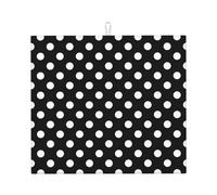 Tappetino Scolapiatti 41X46CM, Vintage White Polka Dot Black Tappetini Lavello Antiscivolo Tappetino Macchina Caffe Multifunzione Tappetini Per Asciugare Per Cucina Accessori Da Tavolo Bancone