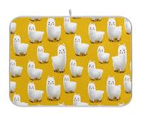 Tappetino Scolapiatti 41X46CM, White Llama Pattern Tappetini Per Asciugare Resistente Calore Tappetino Macchina Caffe Multifunzione Tappetini Lavello Per Cucina Accessori Da Tavolo Bancone