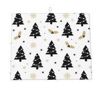 Tappetino Scolapiatti 41X46cm, Xmas Tree Holly Berry Snowflakes Tappetini Microfibra Tappetino Lavello Cucina Per Piatti Piastra Cucina