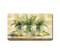 Tappetino scolapiatti a base di erbe per bancone della cucina, tappetino scolapiatti in gomma assorbente per cucina e bar, 30,5 x 50,8 cm