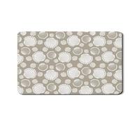 Tappetino scolapiatti a conchiglia per bancone della cucina, in gomma assorbente bianca, tappetino scolapiatti in pelle PU costiera per protezione contro bancone, 30,5 x 50,8 cm