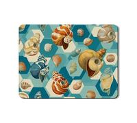 Tappetino scolapiatti a conchiglia per bancone della cucina, tappetino scolapiatti in gomma assorbente in stile costiero, tappetino scolapiatti estivo in pelle PU per cucina, bar, protezione 45,7 x 61