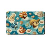 Tappetino scolapiatti a conchiglia per bancone della cucina, tappetino scolapiatti in gomma assorbente in stile costiero, tappetino scolapiatti estivo in pelle PU per cucina, bar, protezione 30,5 x