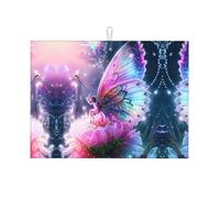 Tappetino scolapiatti a farfalla lucido, in microfibra, grande, per bancone della cucina, super assorbente, tappetino scolapiatti facile da pulire, 45,7 x 61 cm