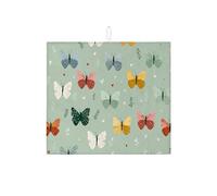 Tappetino scolapiatti a farfalla per bancone della cucina, tappetino assorbente colorato floreale scolapiatti tappetino scolapiatti in microfibra per protezione bancone cucina 40,6 x 45,7 cm