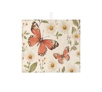 Tappetino scolapiatti a farfalla per bancone della cucina, tappetino assorbente vintage floreale scolapiatti tappetino scolapiatti in microfibra per protezione bancone cucina 40,6 x 45,7 cm
